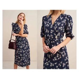 Floral print wrap dress